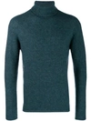 Nuur Knitted Roll Neck Jumper In Blue