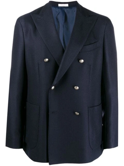 Boglioli Double Breasted Blazer In Blue