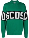 Gcds Logo Stripe Jumper In Green