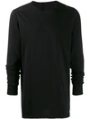 Rick Owens Drkshdw Long-sleeved T-shirt In Black