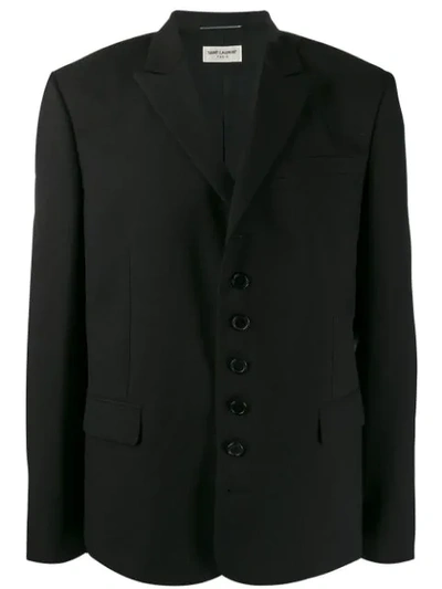 Saint Laurent Fitted Single-breasted Blazer In Black