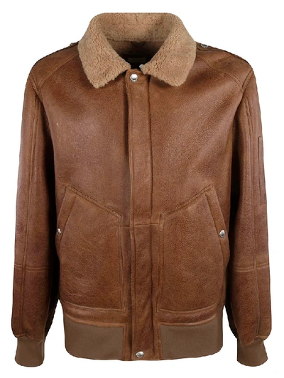 Brunello Cucinelli Fur Collar Bomber In Brown