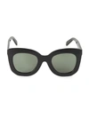 Celine 49mm Round Cat Eye Sunglasses In Black