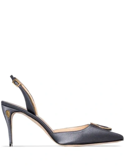 Jennifer Chamandi Vittorio 85mm Slingback Pumps In Grey