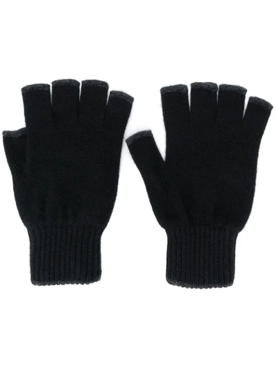 Pringle Of Scotland Fingerless Gloves In Black