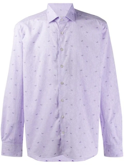 Etro Embroidered Butterfly Shirt In Purple
