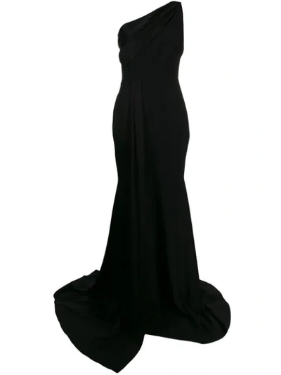 Alex Perry One Shoulder Long Dress In Black