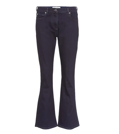 Valentino Vlogo Flared Cropped Denim Jeans In Blue