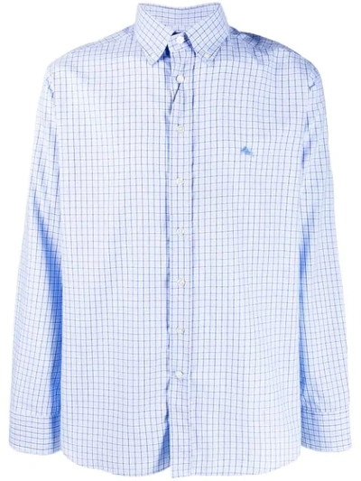 Etro Check Button-down Shirt In Blue