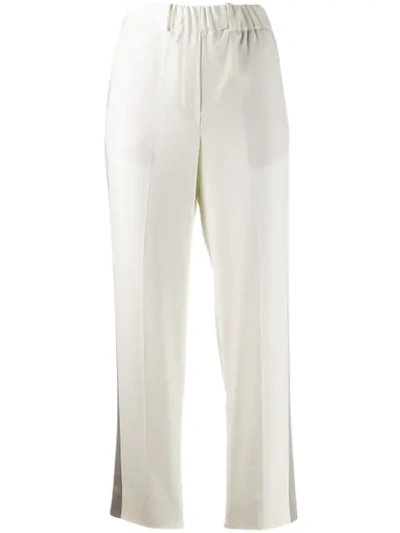Incotex Appliqué Detail Trousers In White