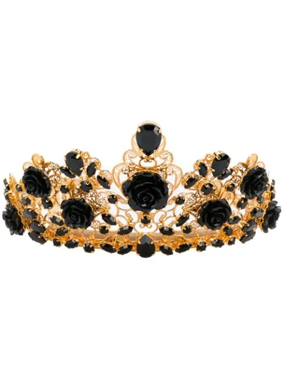 Dolce & Gabbana Crystal And Rose Embellished Tiara In N0011