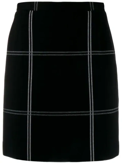 Pre-owned Dolce & Gabbana 1990's Oversized Check Short Skirt In Black