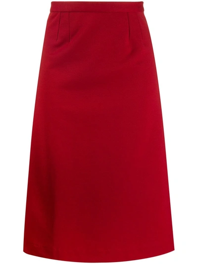 Pre-owned Maison Margiela 1990's Straight Midi Skirt In Red