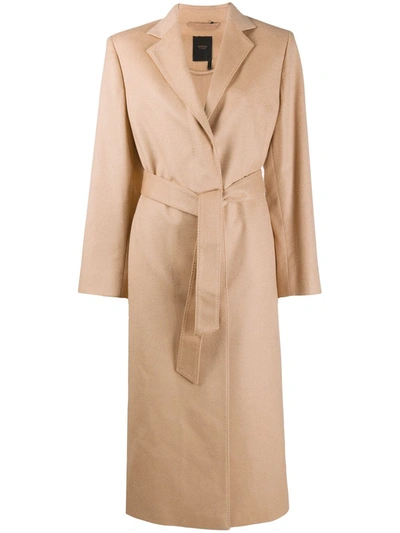 Agnona Zybeline Belted Cashmere Coat In Beige