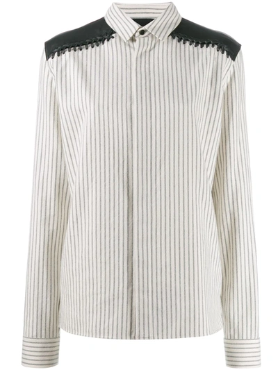 Haider Ackermann Long Sleeve Striped Shirt In White