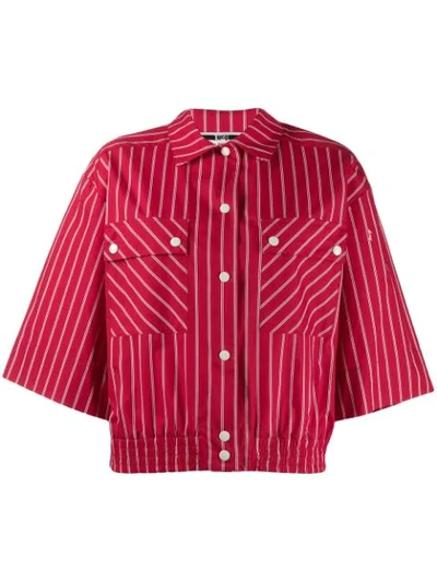 Mcq By Alexander Mcqueen Cropped Striped Shirt In Red