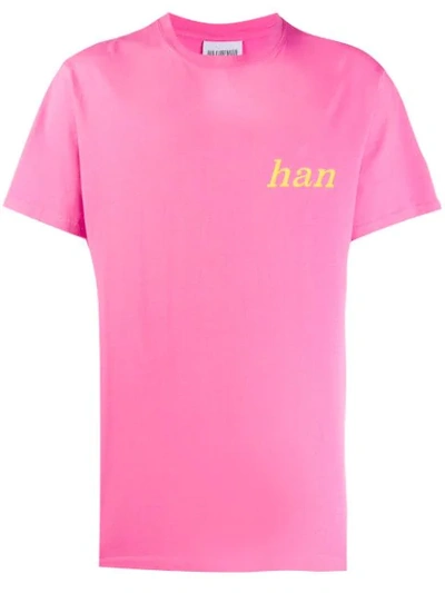 Han Kjobenhavn Printed Logo T-shirt In Pink