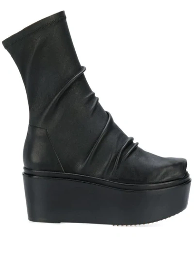 Rick Owens Wedge Ankle Boots In 099 Black