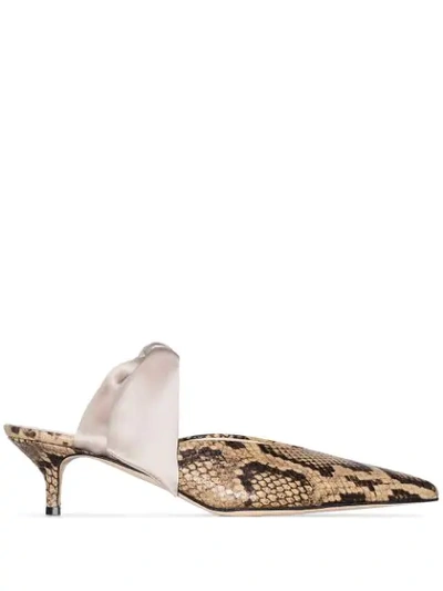 Gia Couture Bandana Girl 55mm Snake-effect Pumps In Grey