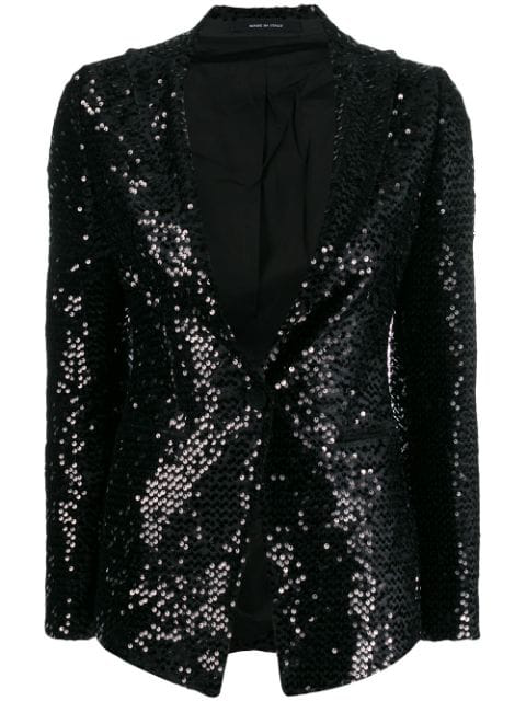 Tagliatore Sequin Embroidered Blazer In Black | ModeSens