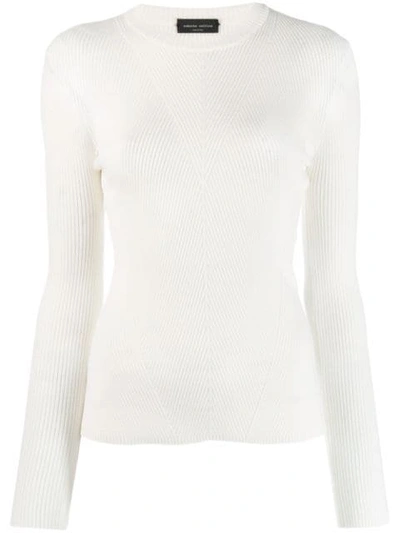 Roberto Collina Ribbed Knit Sweater In Neutrals