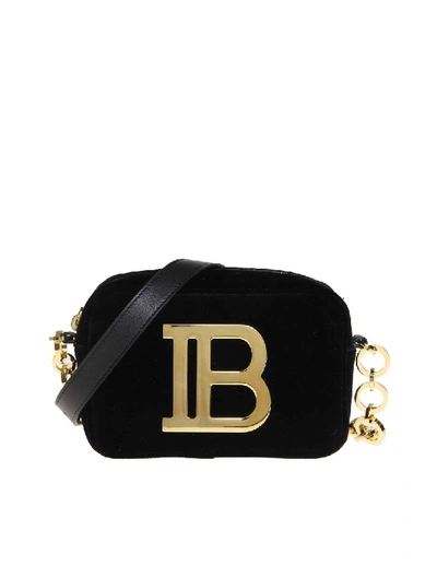 Balmain Shoulder Bag B-room Case In Velvet Color Black