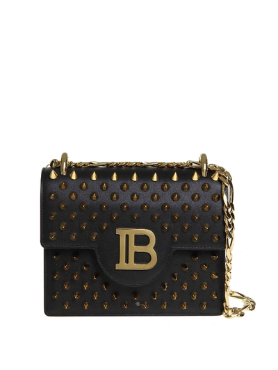 Balmain B-bag 18 Shoulder Bag In Black Leather