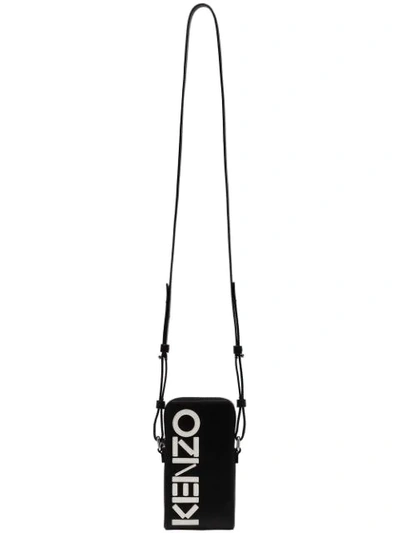 Kenzo Logo Phone Holder With Strap In Black