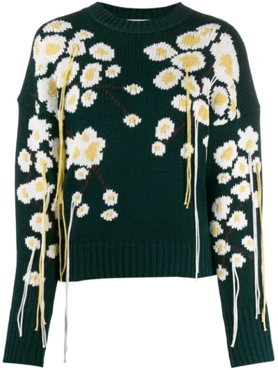 Enföld Winter Sakura Knit Sweater In Green