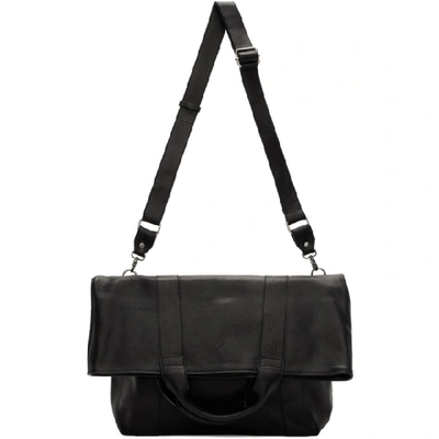 Ann Demeulemeester Black Leather Tote In Andras Blck