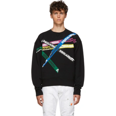 Dsquared2 Coloured Band Sweatshirt In Black