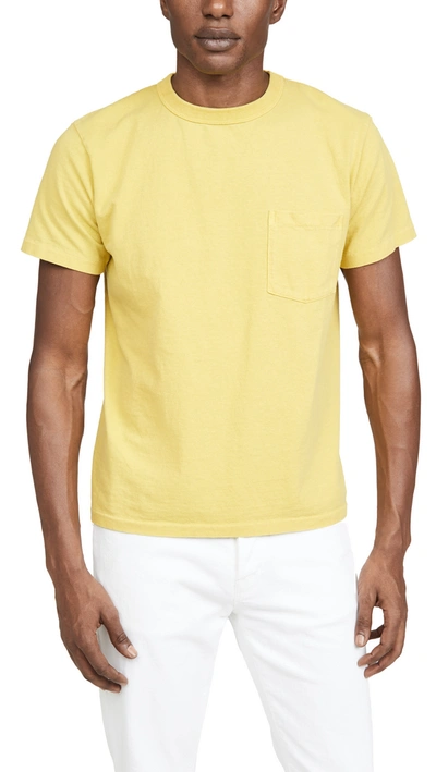 Velva Sheen Pigment Dyed Pocket T-shirt In Yellow