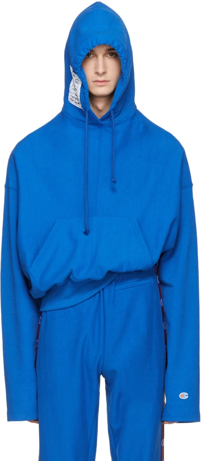 Hoved Fern Smitsom sygdom Vetements + Champion Loopback Cotton-blend Jersey Hoodie In Blue | ModeSens