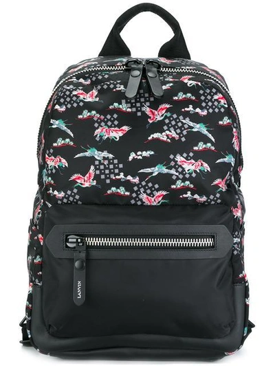 Lanvin Evolutive Cranes Print Backpack In Multicolour