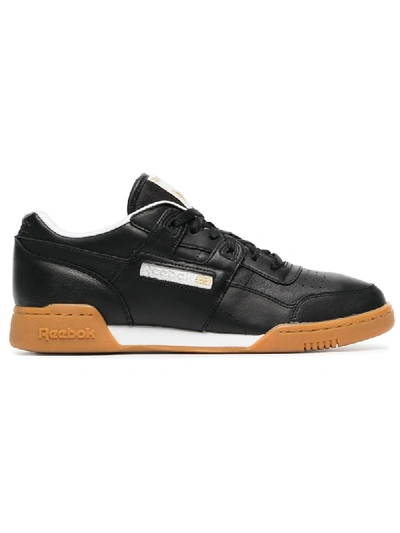 Reebok Workout Lo Plus Leather Trainers In Black