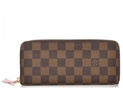 Pre-owned Louis Vuitton  Wallet Clemence Damier Ebene