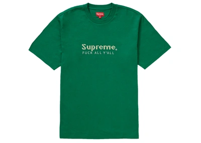 Pre-owned Supreme  Gold Bars Tee Green
