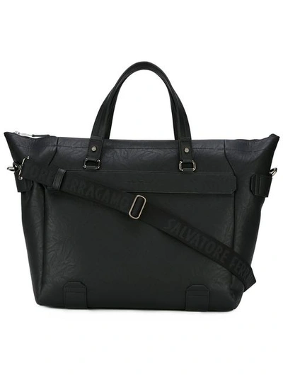Ferragamo Salvatore  Textured Weekender Bag - Black