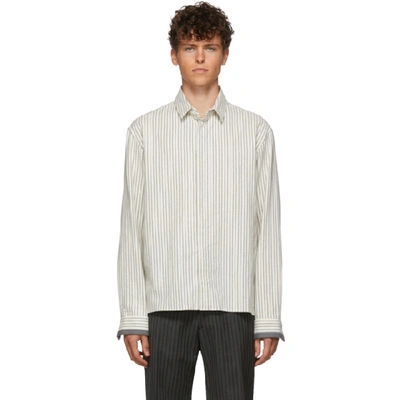 Haider Ackermann White Twill Classic Contrast Shirt In 001 - White