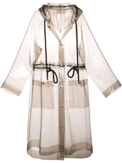Proenza Schouler Pswl Transparent Mid-length Raincoat In Grey