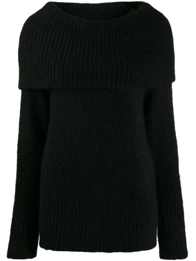 Emporio Armani Maxi-knit Wool Jumper In Black