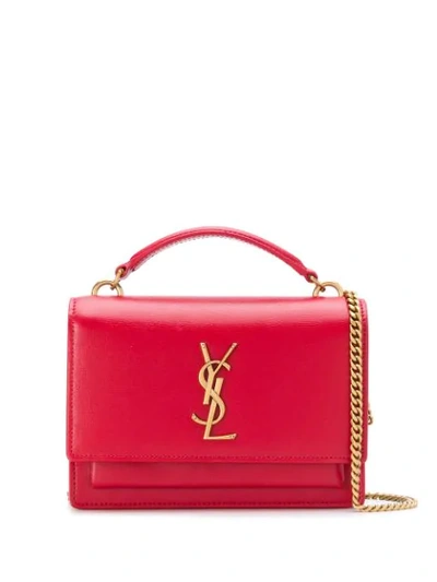 Saint Laurent Sunset Chain Shoulder Bag In Red