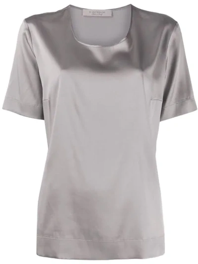 D-exterior Short-sleeved Blouse In Grey