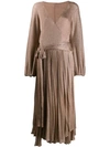 Maria Lucia Hohan Millie Metallic-knit Wrap Dress In Neutrals