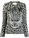 Alberta Ferretti Animal Print Jumper In Grey,black