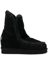 Mou Knitted Detail Boots In Black