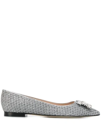 Stuart Weitzman Kelsey Ballerina Shoes In Silver