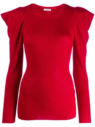 P.a.r.o.s.h Gathered Sleeve Knitted Top In Red