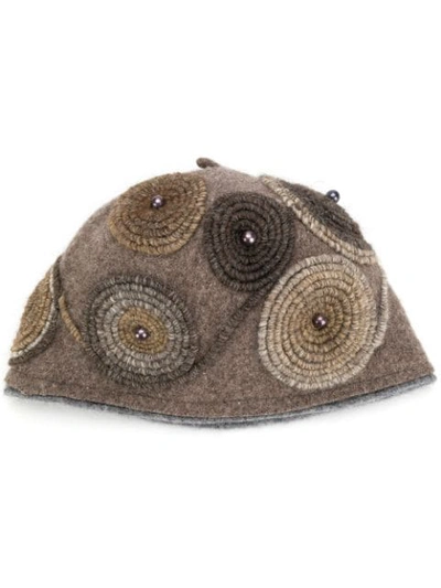 Le Chapeau Embellished Wool Hat In Neutrals