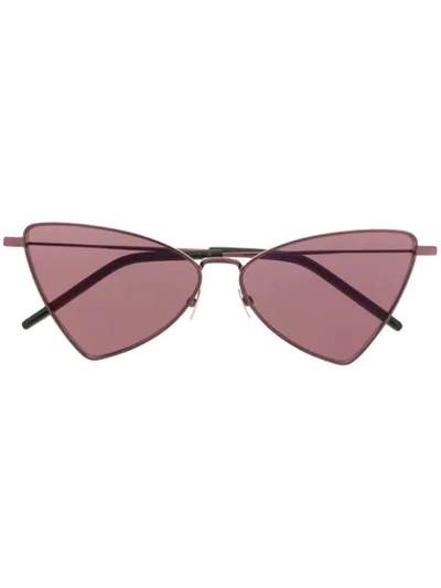 Saint Laurent Triangular Frame Sunglasses In Pink